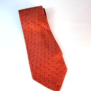 Robert Talbott Men's Orange Geomentric Print 100% Silk Tie